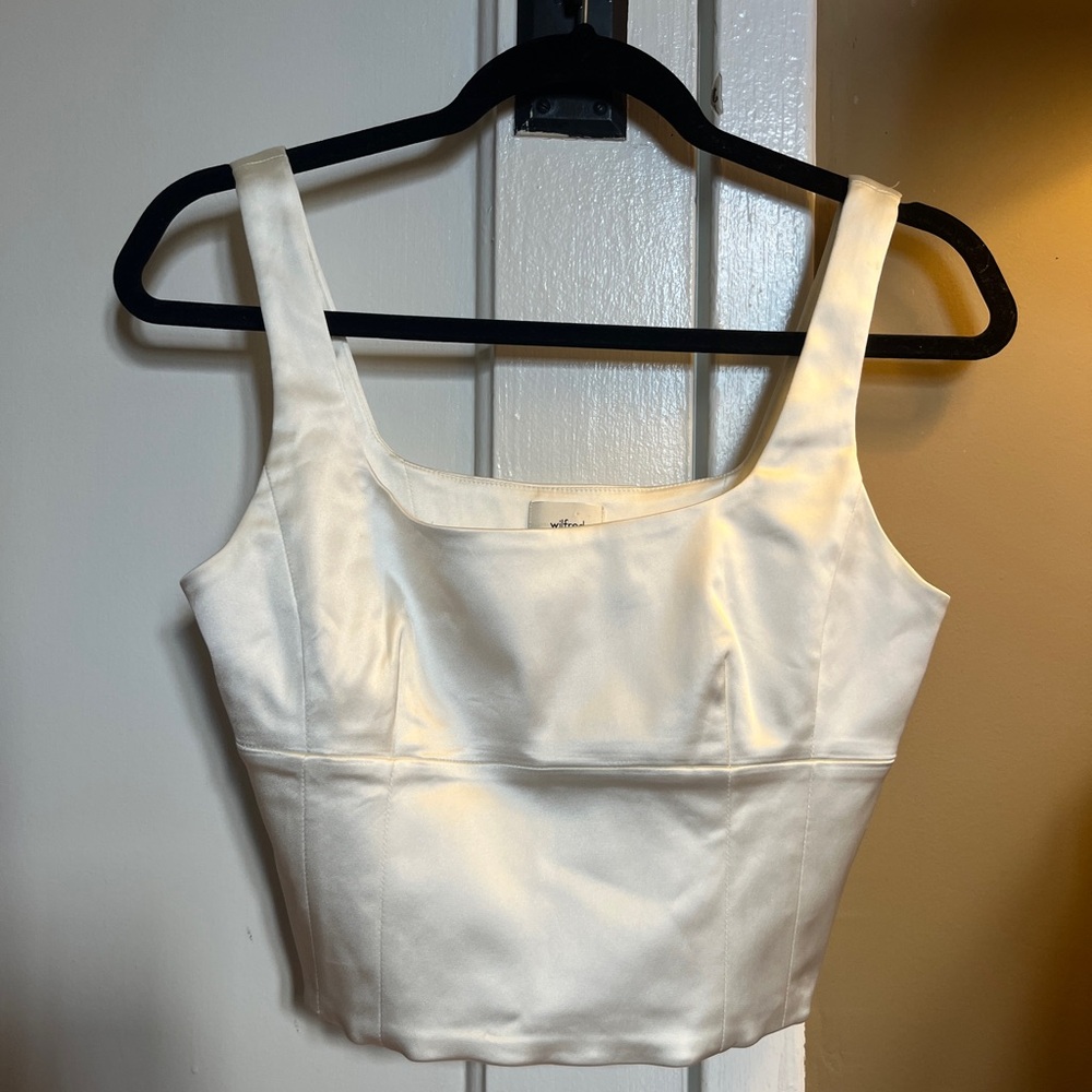 Wilfred Cream Satin Crop top